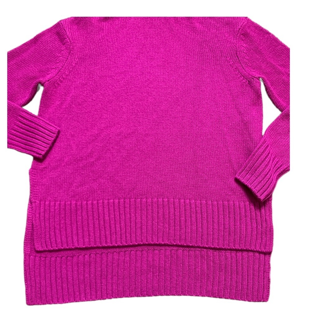 JOE FRESH Barbiecore Chunky Knit Hi-Lo Turtleneck Sweater S - Picture 7 of 10